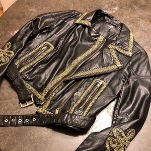 Women’s Free People Faux Leather Embroidered Biker